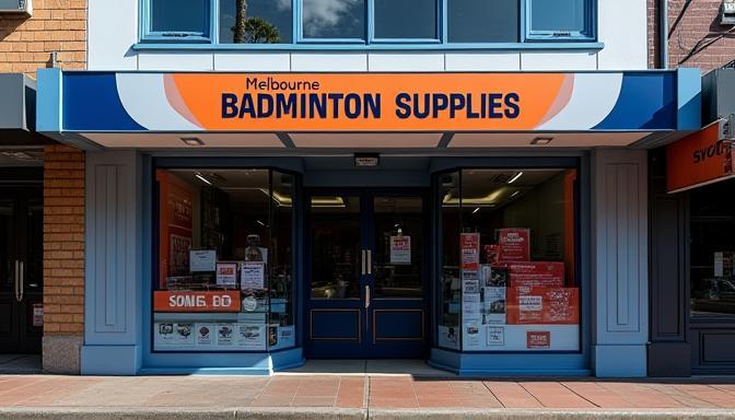 Exterior view of Melbourne Badminton Supplies store